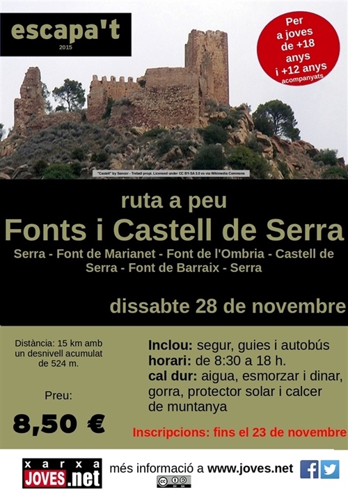 cartell Fonts i castell de Serra octubre 2015