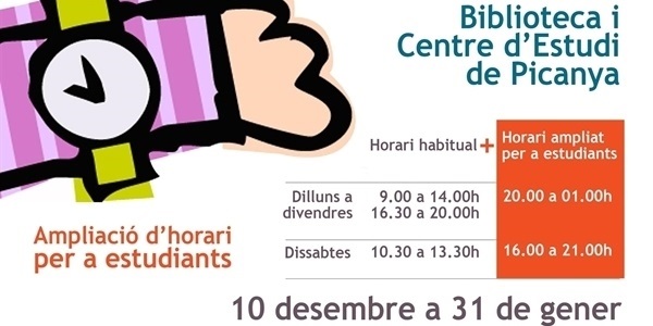 La biblioteca amplia horari per a preparar els exàmens de gener