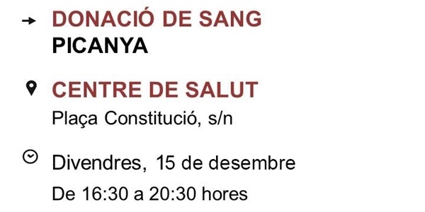 Hui divendres 15 donacions de sang al Centre de Salut