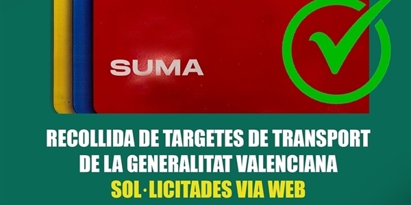 Recollida de la targeta de transport de la Generalitat Valenciana