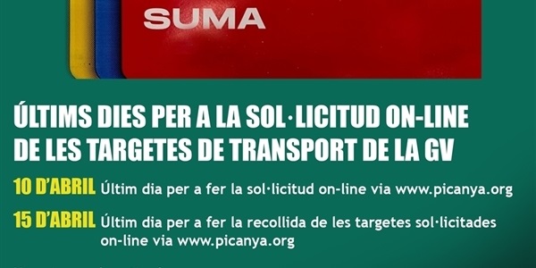 Últims dies per a la sol·licitud on-line de les targetes de transport de la Generalitat Valenciana