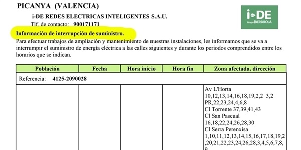 Talls de subministrament elèctric pels treballs de millora de les línies